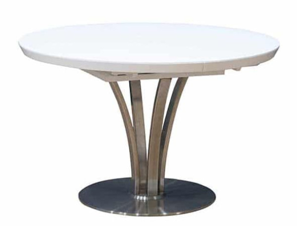 Стіл розкладний обідній Prestol ОЛІВЕР Білий Скло-1