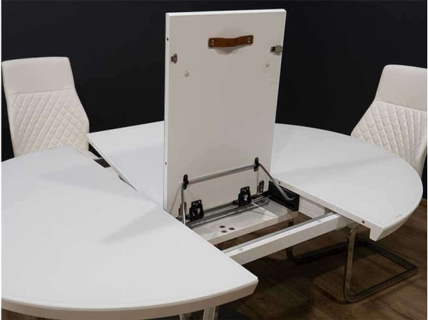 Стіл розкладний обідній Prestol ОЛІВЕР Білий Скло-6