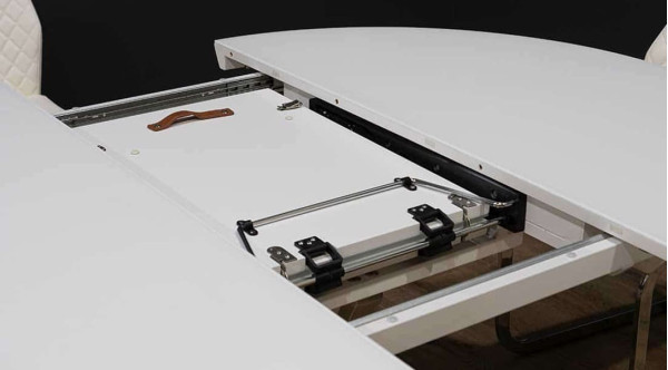 Стіл розкладний обідній Prestol ОЛІВЕР Білий Скло-5