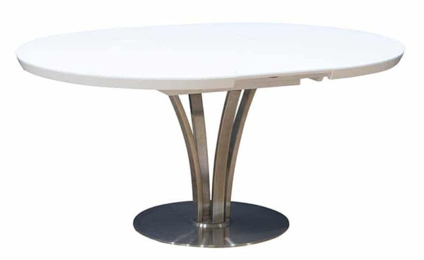 Стіл розкладний обідній Prestol ОЛІВЕР Білий Скло-3