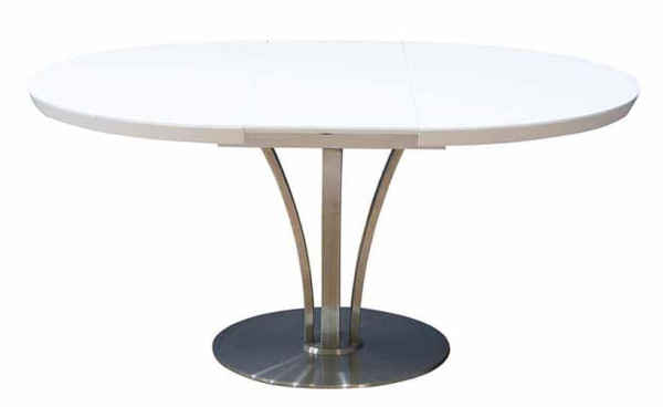 Стіл розкладний обідній Prestol ОЛІВЕР Білий Скло-4