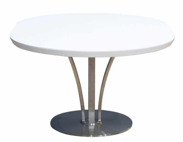 Стіл розкладний обідній Prestol ОЛІВЕР Білий Скло-2