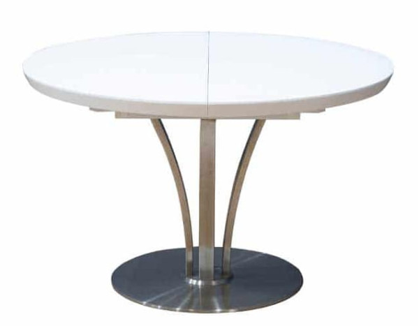 Стіл розкладний обідній Prestol ОЛІВЕР Білий Скло-0