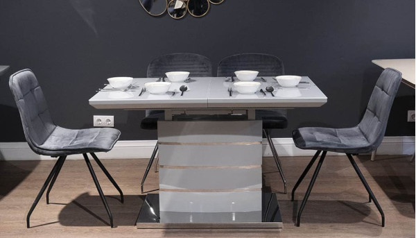 Стіл розкладний обідній Prestol СКАЙЛАЙН Сірий 1200 Скло-6