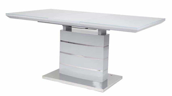 Стол раскладной обеденный Prestol СКАЙЛАЙН Серый 1400 Стекло-2