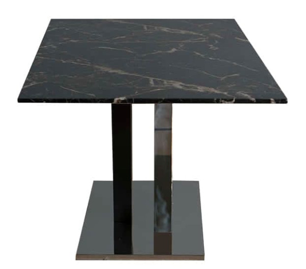 Обідній стіл Prestol ВЕГАС Чорний Мармур Срібло-2