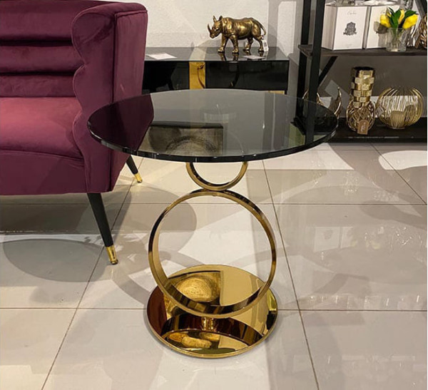 Стіл журнальний Prestol Ринг Золото Скло-2