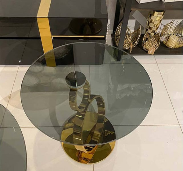 Стіл журнальний Prestol Ринг Золото Скло-3