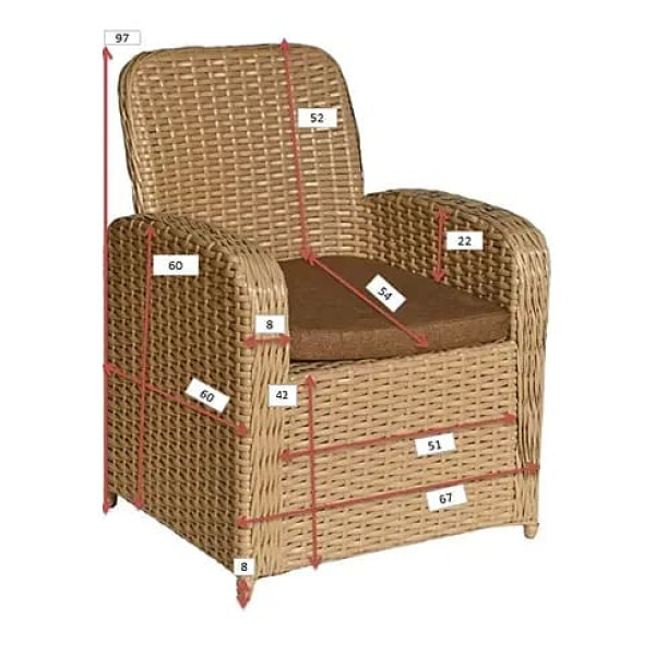 Комплект садовой мебели из искусственного ротанга Rattwood Амелия Айвори-7
