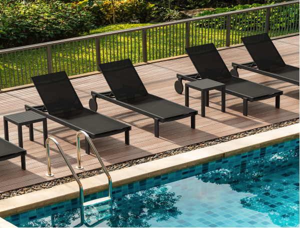 Уличный журнальный столик Siesta Ocean Side Table Черный (Black)-4