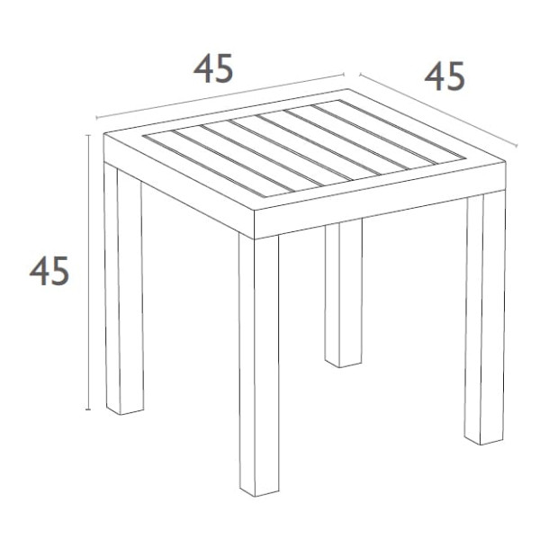 Уличный журнальный столик Siesta Ocean Side Table Черный (Black)-5