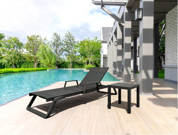 Уличный журнальный столик Siesta Ocean Side Table Черный (Black)-2