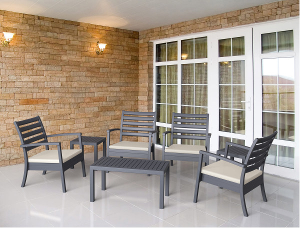 Уличный журнальный столик Siesta Ocean Side Table Темно-серый (Dark Grey)-8