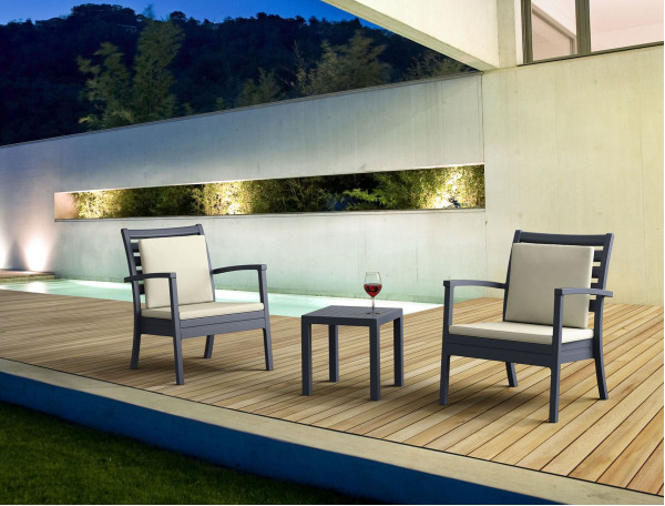 Уличный журнальный столик Siesta Ocean Side Table Темно-серый (Dark Grey)-6