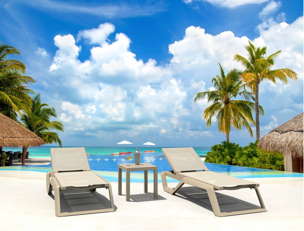 Вуличний журнальний столик Siesta Ocean Side Table Бежевий (Taupe)-5