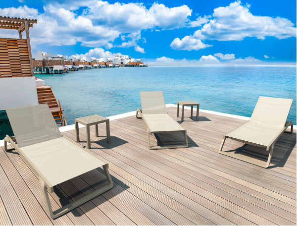 Вуличний журнальний столик Siesta Ocean Side Table Бежевий (Taupe)-10