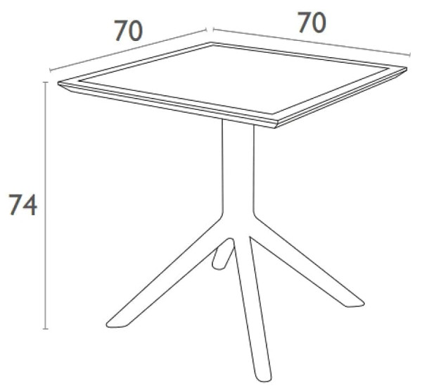 Уличный стол Siesta Paris Table 70 Черный (Black)-6