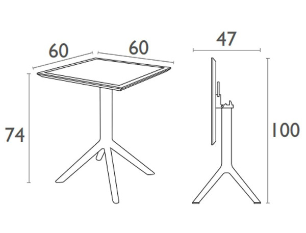 Складной уличный стол Siesta Sky Folding Table 60 Белый (White)-19