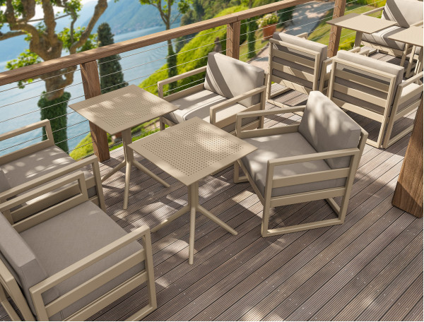 Складной уличный стол Siesta Sky Folding Table 60 Бежевый (Taupe)-7