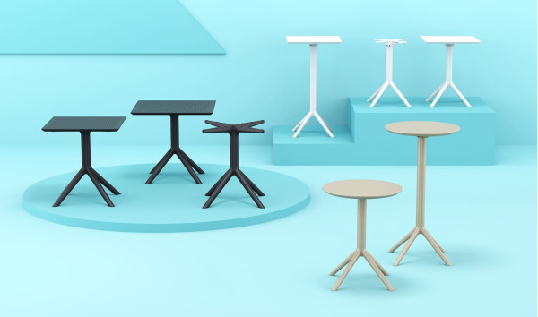 Круглый складной уличный стол Siesta Sky Folding Table 60 Черный (Black)-8