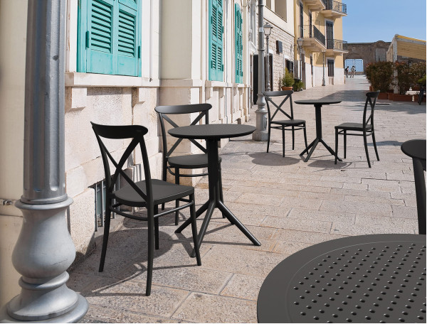 Круглый складной уличный стол Siesta Sky Folding Table 60 Черный (Black)-6