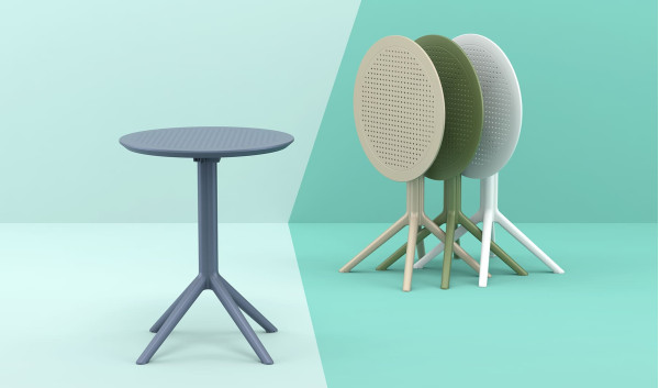 Круглый складной уличный стол Siesta Sky Folding Table 60 Черный (Black)-7