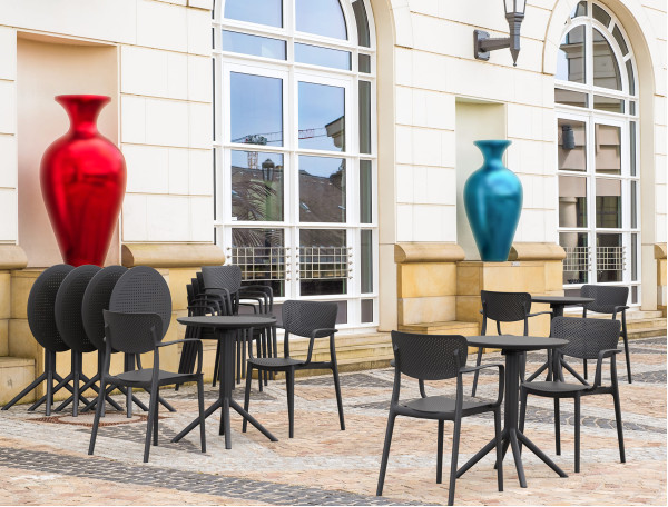 Круглый складной уличный стол Siesta Sky Folding Table 60 Черный (Black)-5