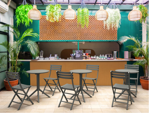 Круглий складний вуличний стіл Siesta Sky Folding Table 60 Темно-сірий (Dark Grey)-6