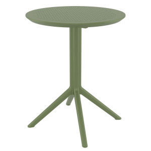 Круглый складной уличный стол Siesta Sky Folding Table 60 Зеленый (Olive Green)