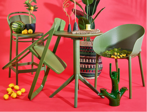 Круглий складний вуличний стіл Siesta Sky Folding Table 60 Зелений (Olive Green)-7