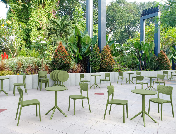 Круглий складний вуличний стіл Siesta Sky Folding Table 60 Зелений (Olive Green)-6