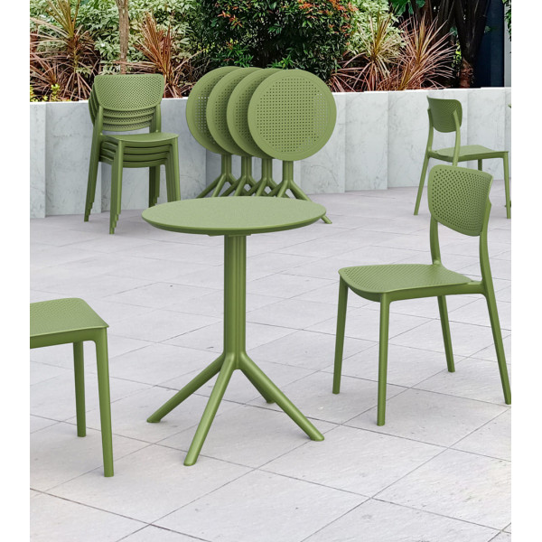Круглий складний вуличний стіл Siesta Sky Folding Table 60 Зелений (Olive Green)-5