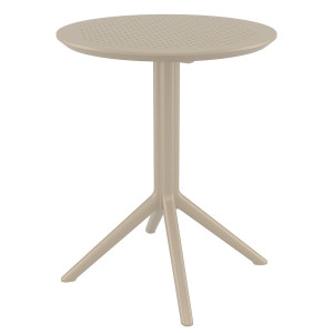 Круглий складний вуличний стіл Siesta Sky Folding Table 60 Бежевий (Taupe)