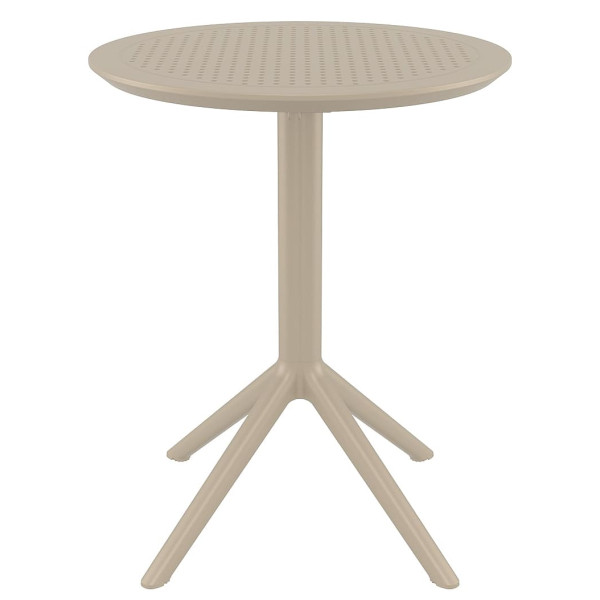 Круглий складний вуличний стіл Siesta Sky Folding Table 60 Бежевий (Taupe)-1