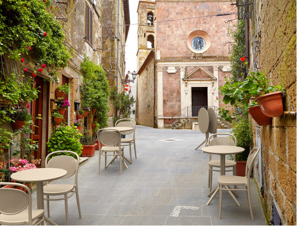 Круглий складний вуличний стіл Siesta Sky Folding Table 60 Бежевий (Taupe)-6