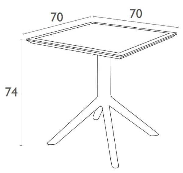 Уличный стол Siesta Sky Table 70 Черный (Black)-15