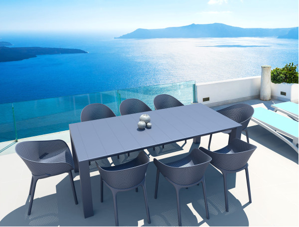 Раздвижной уличный обеденный стол Siesta Vegas 180–220 см Темно-серый (Dark Grey)-1