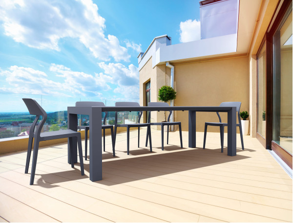 Раздвижной уличный обеденный стол Siesta Vegas 180–220 см Темно-серый (Dark Grey)-6