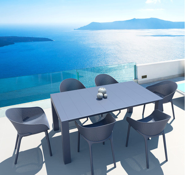 Раздвижной уличный обеденный стол Siesta Vegas 180–220 см Темно-серый (Dark Grey)-0