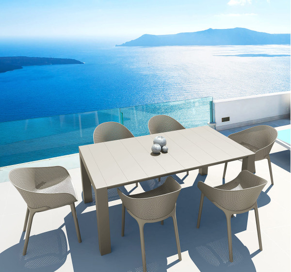 Розсувний вуличний обідній стіл Siesta Vegas 180-220 см Бежевий (Taupe)-0