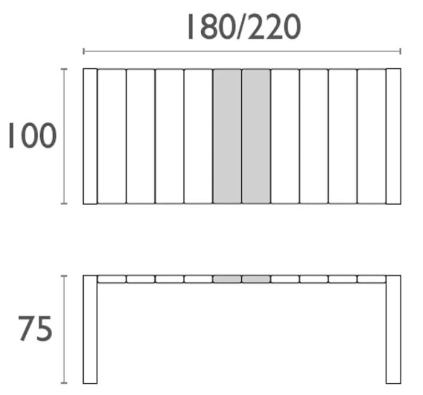 Раздвижной уличный обеденный стол Siesta Vegas 180–220 см Темно-серый (Dark Grey)-15