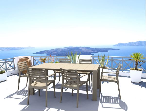 Розсувний вуличний обідній стіл Siesta Vegas 180-220 см Бежевий (Taupe)-4