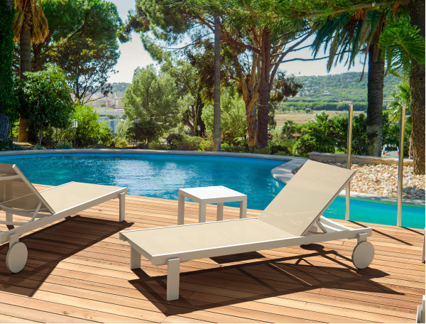 Уличный шезлонг Siesta Casablanca Белый/бежевый (White Taupe)-1