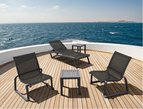 Уличный шезлонг Siesta Pacific Темно-серый/черный (Dark Grey Black)-11