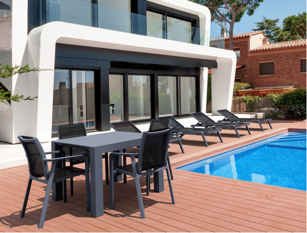 Уличный шезлонг Siesta Pacific Темно-серый/черный (Dark Grey Black)-10