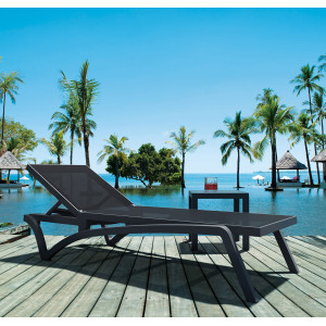 Уличный шезлонг Siesta Pacific Темно-серый/черный (Dark Grey Black)