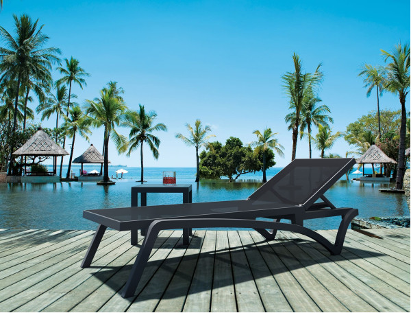 Уличный шезлонг Siesta Pacific Темно-серый/черный (Dark Grey Black)-1