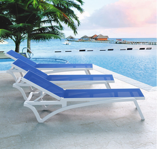 Вуличний шезлонг Siesta Pacific Білий/синій (White Blue)-0