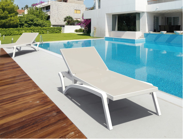 Вуличний шезлонг Siesta Pacific Білий/бежевий (White Taupe)-1