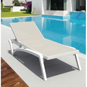 Уличный шезлонг Siesta Pacific Белый/бежевый (White Taupe)